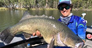 Rhys Creed with a cracking Nagambie Murray Cod