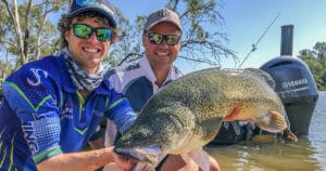 Rhys and Paul with a big Murray Cod